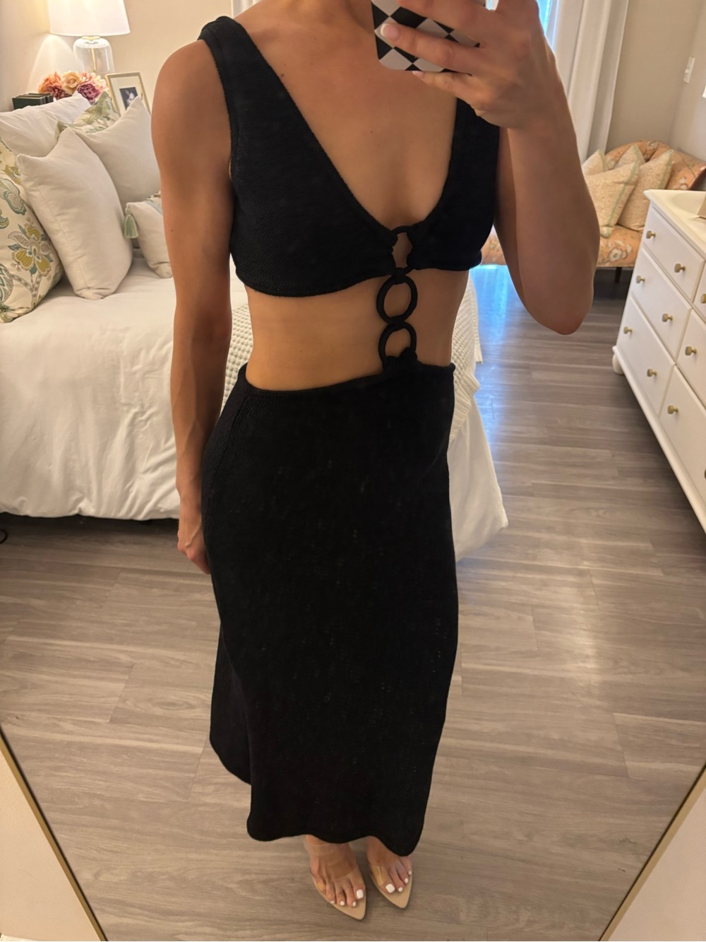 Cult Gaia Mert Ring Detail Knit Midi Dress in Black 🖤 - Picture 2 of 6